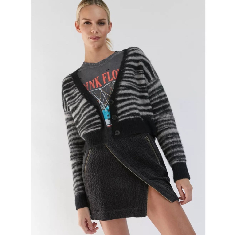 UO Joan Asymmetrical Velvet Mini Skirt
